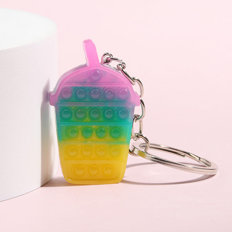 Wholesale Silicone Cartoon Ice Cream Unicorn Keychain